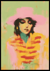 Soft, pastel-colored portrait poster with a dreamlike atmosphere.-6