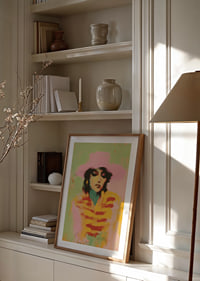 Soft, pastel-colored portrait poster with a dreamlike atmosphere.-8
