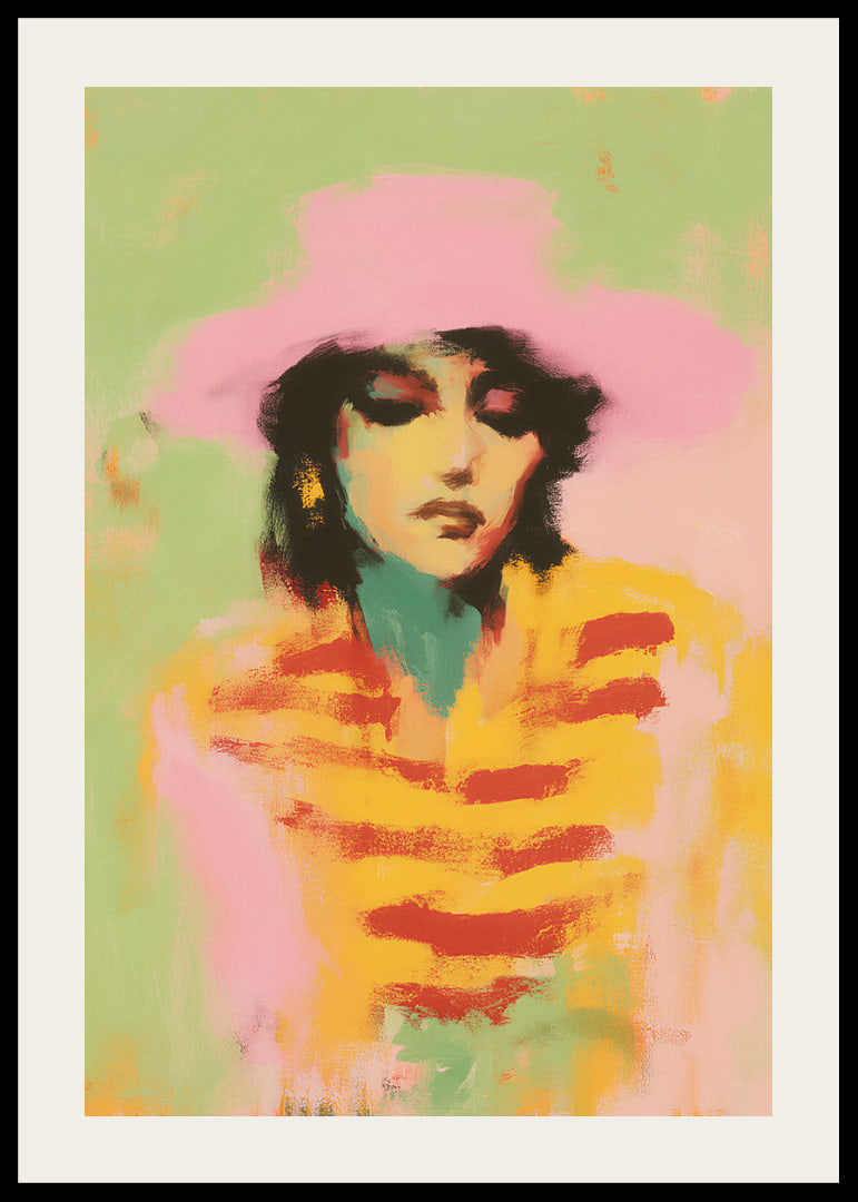 Soft, pastel-colored portrait poster with a dreamlike atmosphere.-12