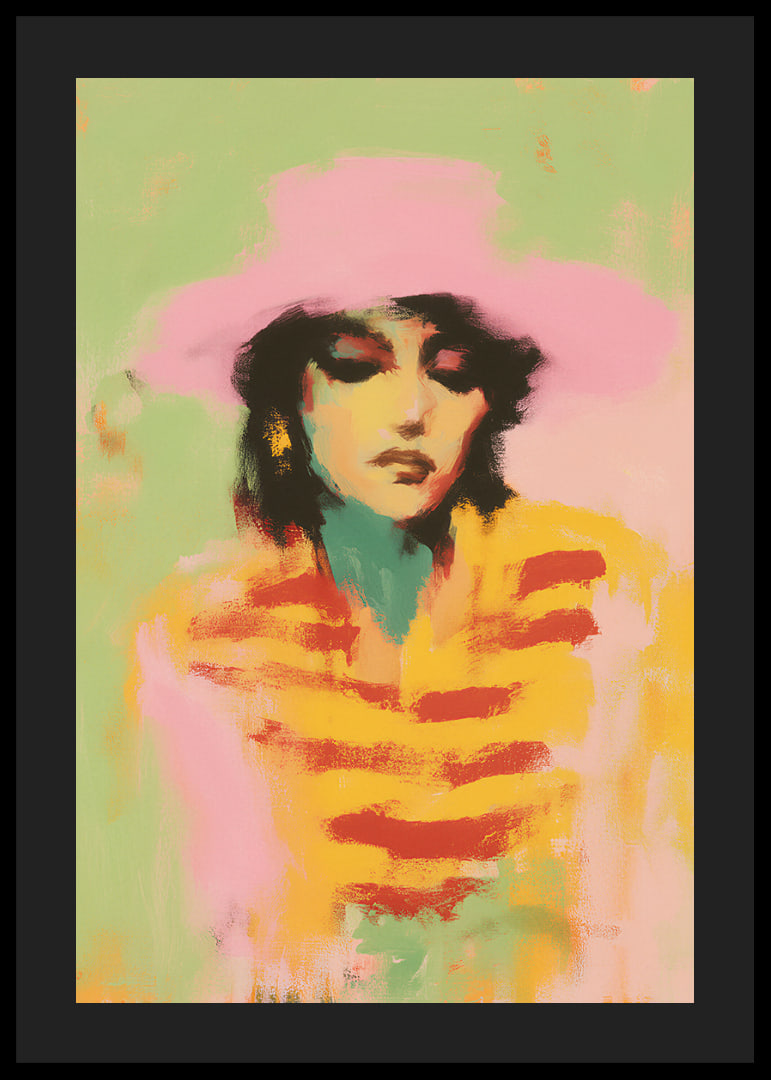 Soft, pastel-colored portrait poster with a dreamlike atmosphere.-12
