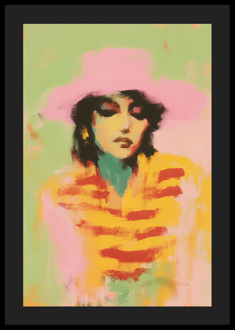 Soft, pastel-colored portrait poster with a dreamlike atmosphere.-12