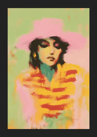 Soft, pastel-colored portrait poster with a dreamlike atmosphere.-5