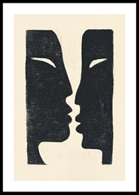 Two faces in conversation in dramatic contrast.-0