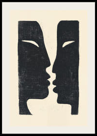 Två ansikten i samtal i dramatisk kontrast.-2