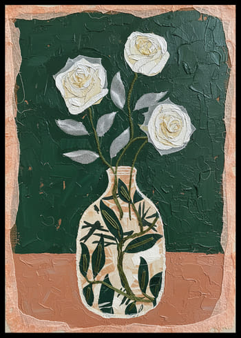 Poster Whispering White Roses