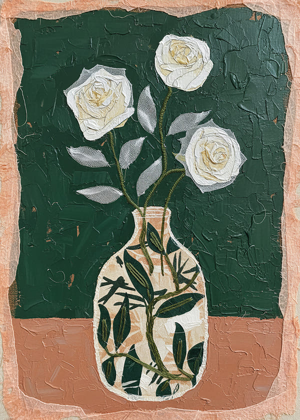 Plagát Whispering White Roses