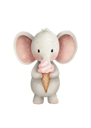 Poster Ice Cream Elephant