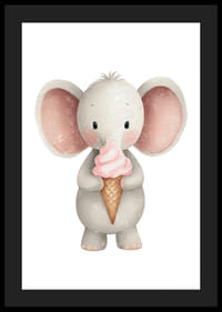 Un adorable éléphant tient une glace et répand la joie.-4