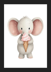 Un adorable éléphant tient une glace et répand la joie.-5
