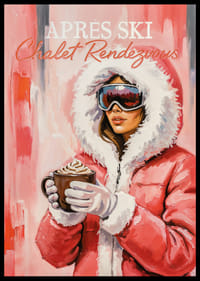 A poster with a stylish woman in winter clothes and hot chocolate.-2
