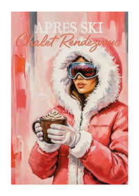 A poster with a stylish woman in winter clothes and hot chocolate.-1