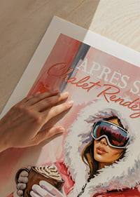 A poster with a stylish woman in winter clothes and hot chocolate.-9