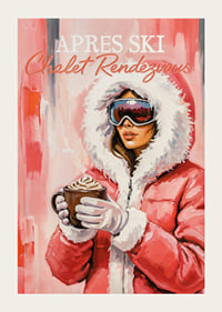 A poster with a stylish woman in winter clothes and hot chocolate.-3