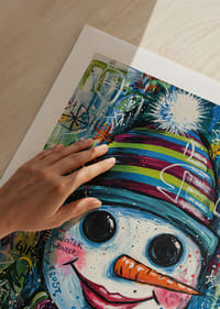 A colorful snowman spreads winter joy.-5