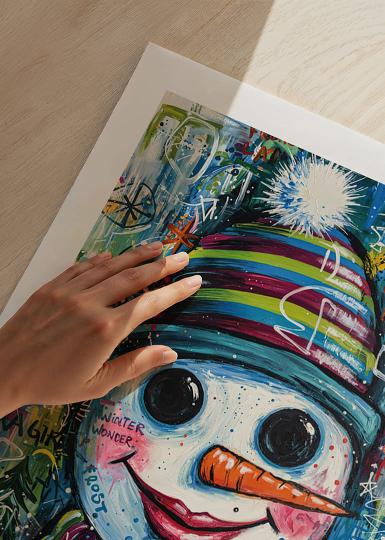 A colorful snowman spreads winter joy.-12