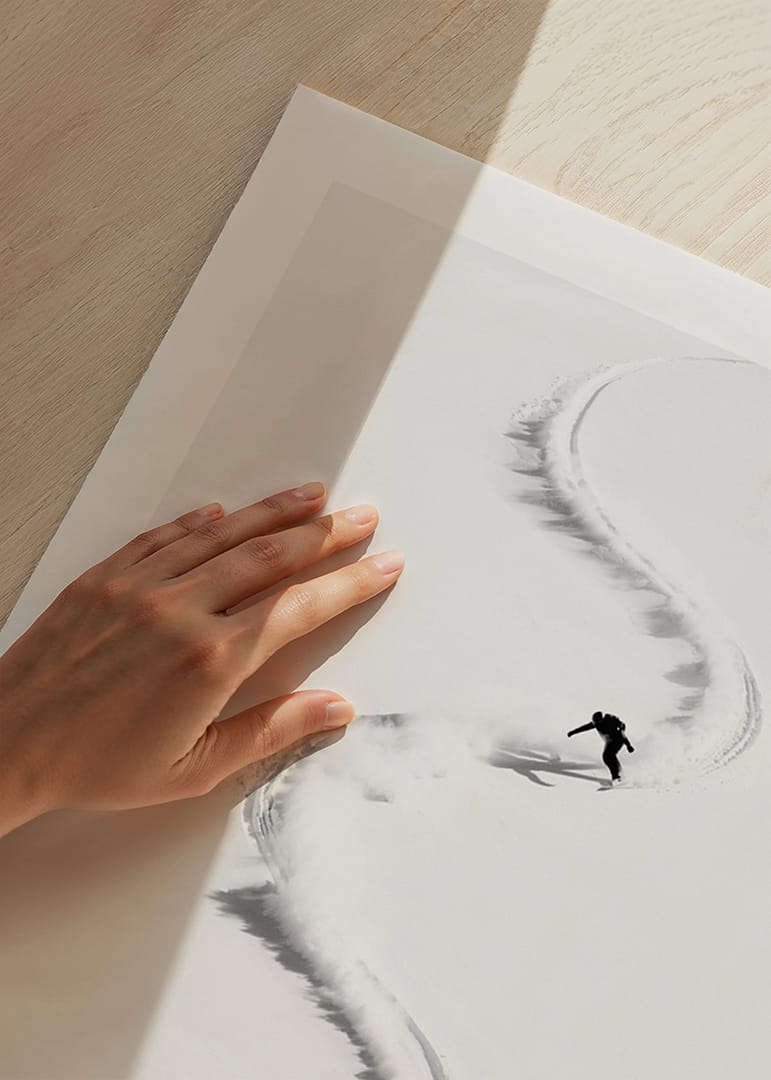 Two skiers meander through the white landscape of snow.-12