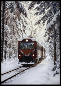 A train creates magic in the winter landscape.-6