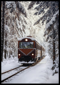 A train creates magic in the winter landscape.-2