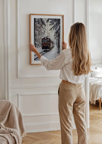 A train creates magic in the winter landscape.-4