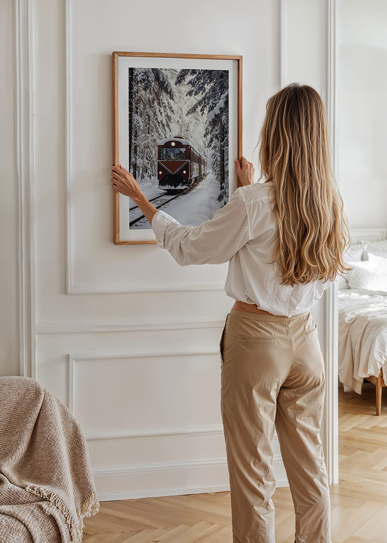 A train creates magic in the winter landscape.-12