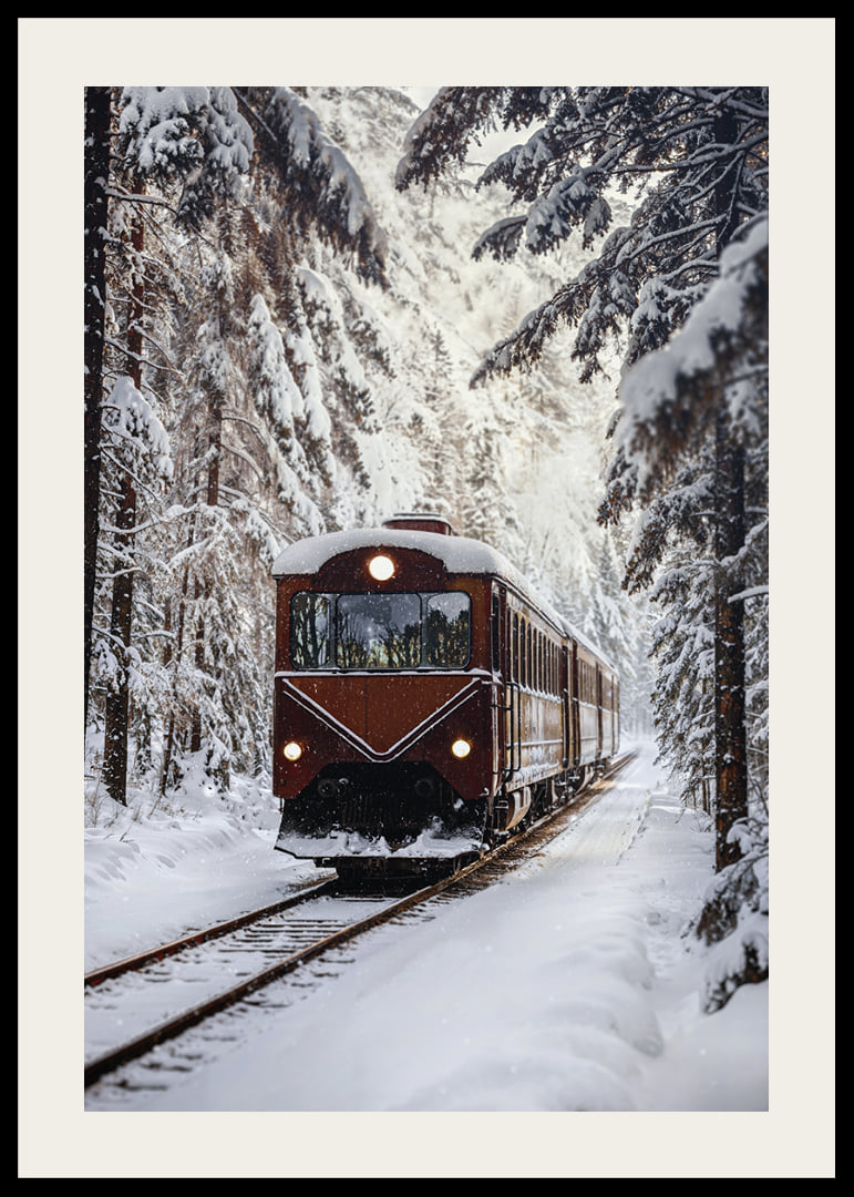 A train creates magic in the winter landscape.-12