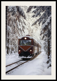 Un train crée de la magie dans le paysage hivernal.-2