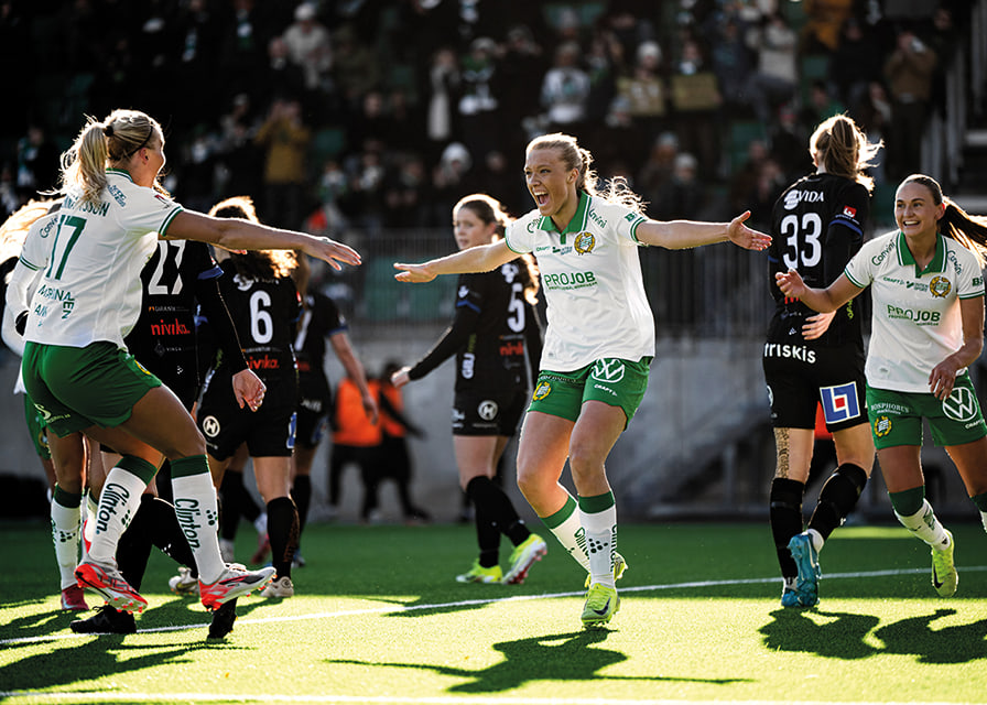 Smilla Holmberg, Stina Lennartsson och Vilde Hasund Hammarby 2025-12