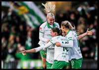 Julie Blakstad, Smilla Vallotto, Emilie Joramo och Ellen Wangerheim Hammarby 2025-4