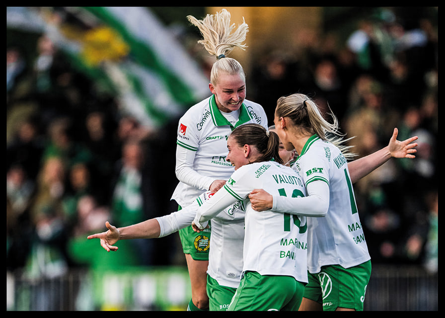 Julie Blakstad, Smilla Vallotto, Emilie Joramo och Ellen Wangerheim Hammarby 2025-12