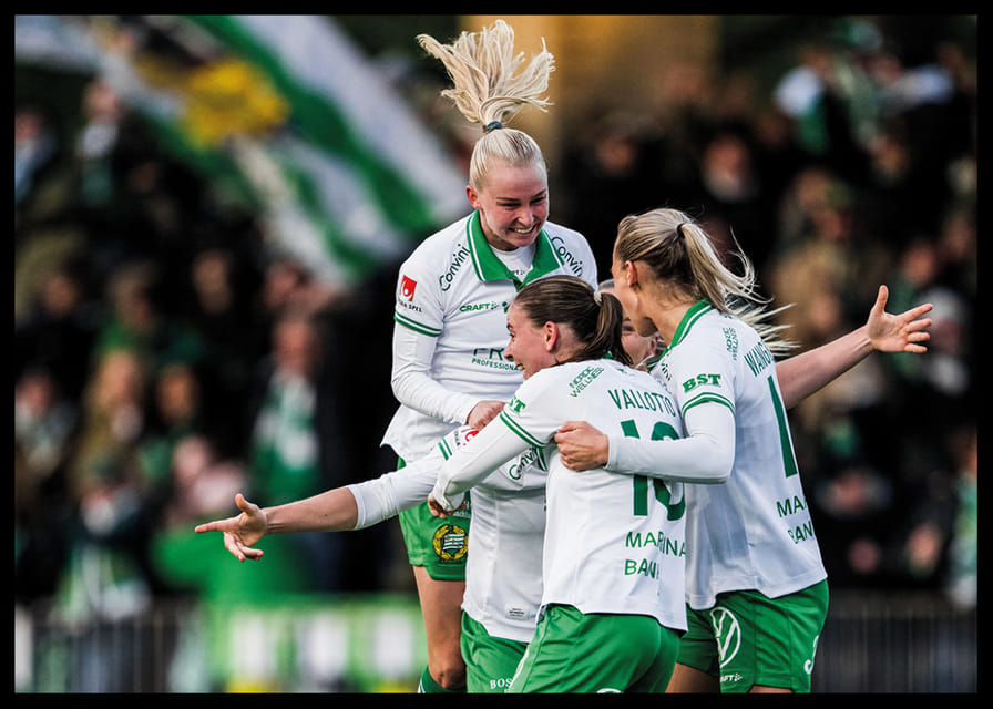 Julie Blakstad, Smilla Vallotto, Emilie Joramo och Ellen Wangerheim Hammarby 2025-12