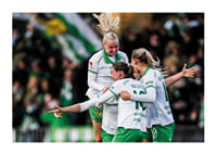 Julie Blakstad, Smilla Vallotto, Emilie Joramo och Ellen Wangerheim Hammarby 2025-3