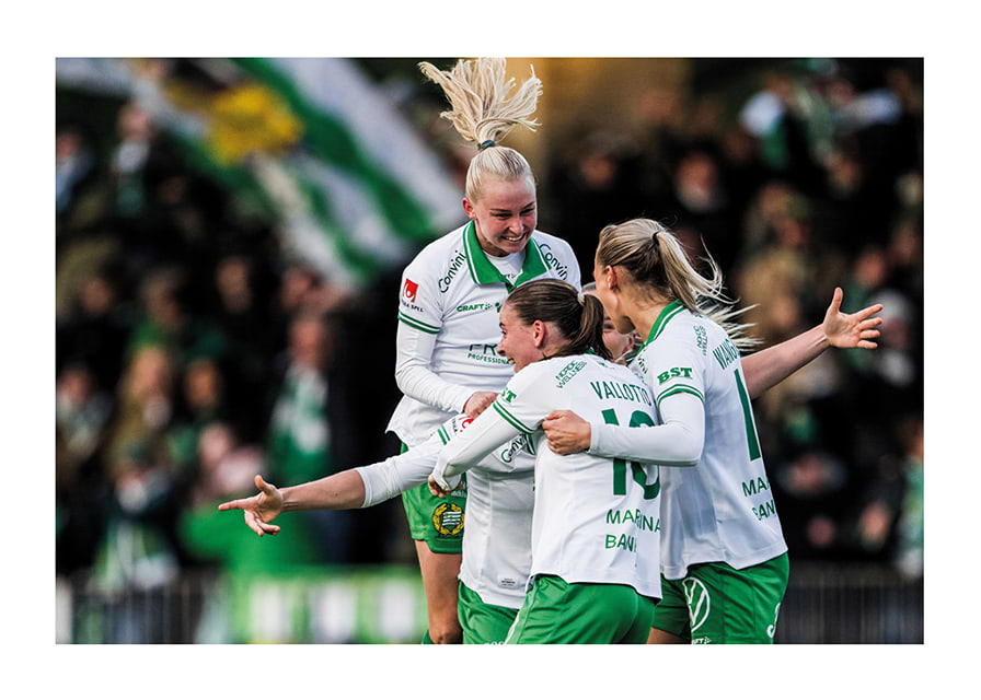 Julie Blakstad, Smilla Vallotto, Emilie Joramo och Ellen Wangerheim Hammarby 2025-12