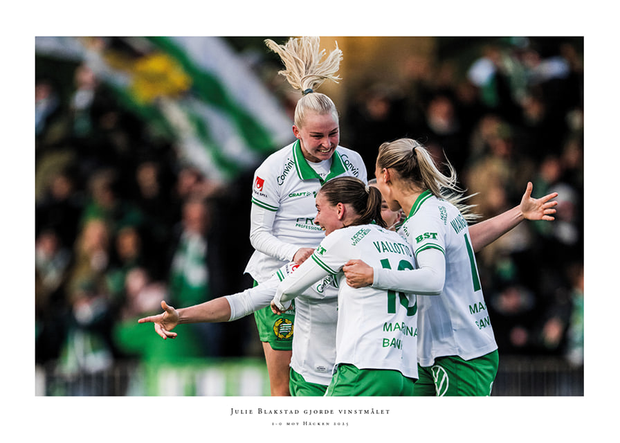 Julie Blakstad, Smilla Vallotto, Emilie Joramo och Ellen Wangerheim Hammarby 2025-12