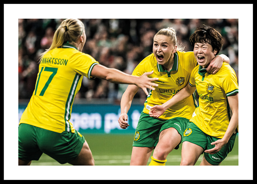Asato Miyagawa, Stina Lennartsson, and Anna Jøsendal Hammarby UEFA Women's Europa Cup-12