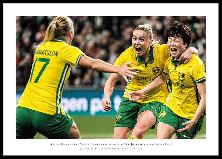 Asato Miyagawa, Stina Lennartsson, and Anna Jøsendal Hammarby UEFA Women's Europa Cup-12