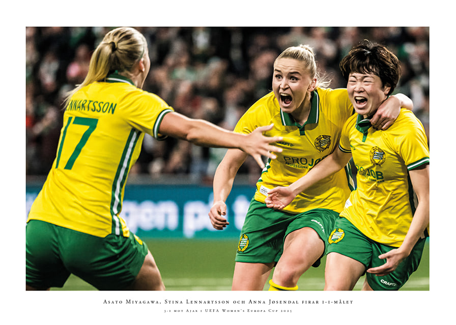 Asato Miyagawa, Stina Lennartsson, and Anna Jøsendal Hammarby UEFA Women's Europa Cup-12