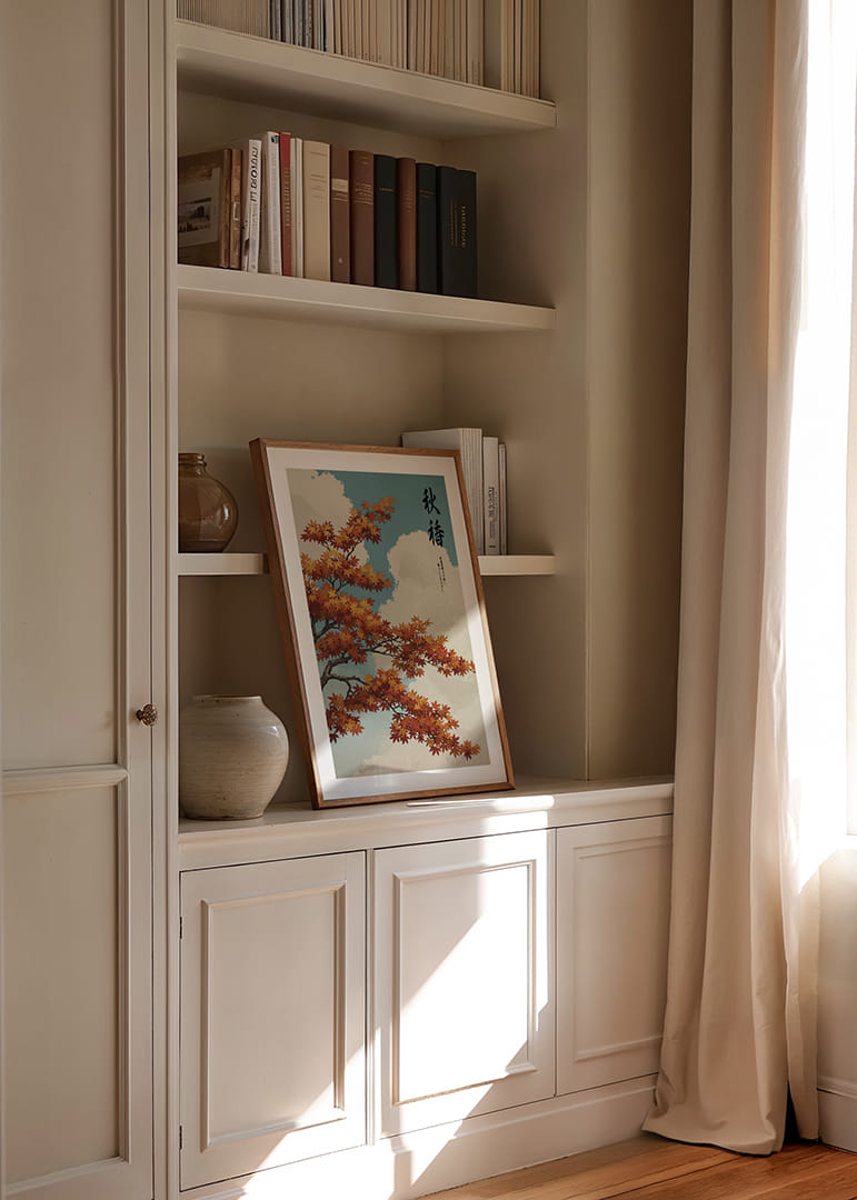 As folhas do bordo japonês deslizam numa harmoniosa dança de outono.-12