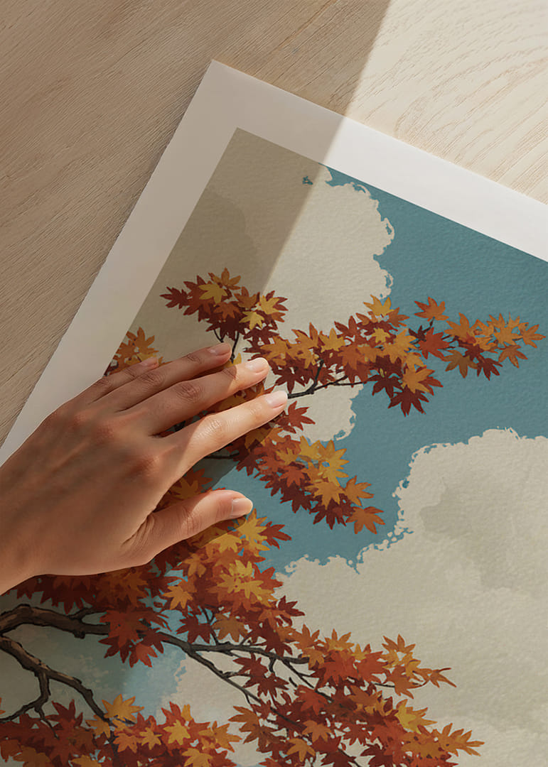 As folhas do bordo japonês deslizam numa harmoniosa dança de outono.-12