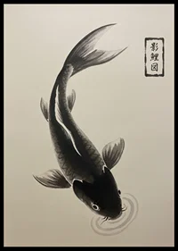An elegant koi floats serenely over the water.-6