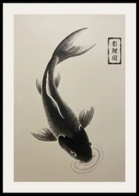 An elegant koi floats serenely over the water.-2
