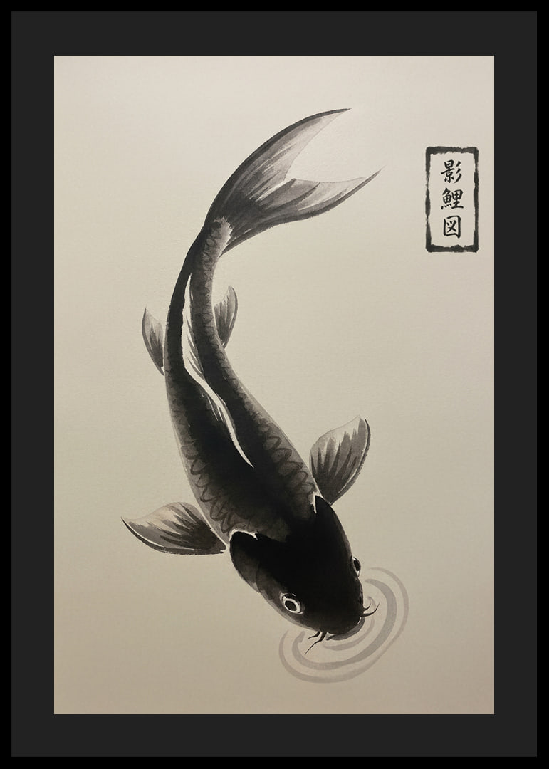 An elegant koi floats serenely over the water.-12
