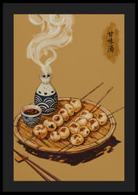 Ångande delikatesser och traditionell värme förenas på denna harmoniska affisch.-4