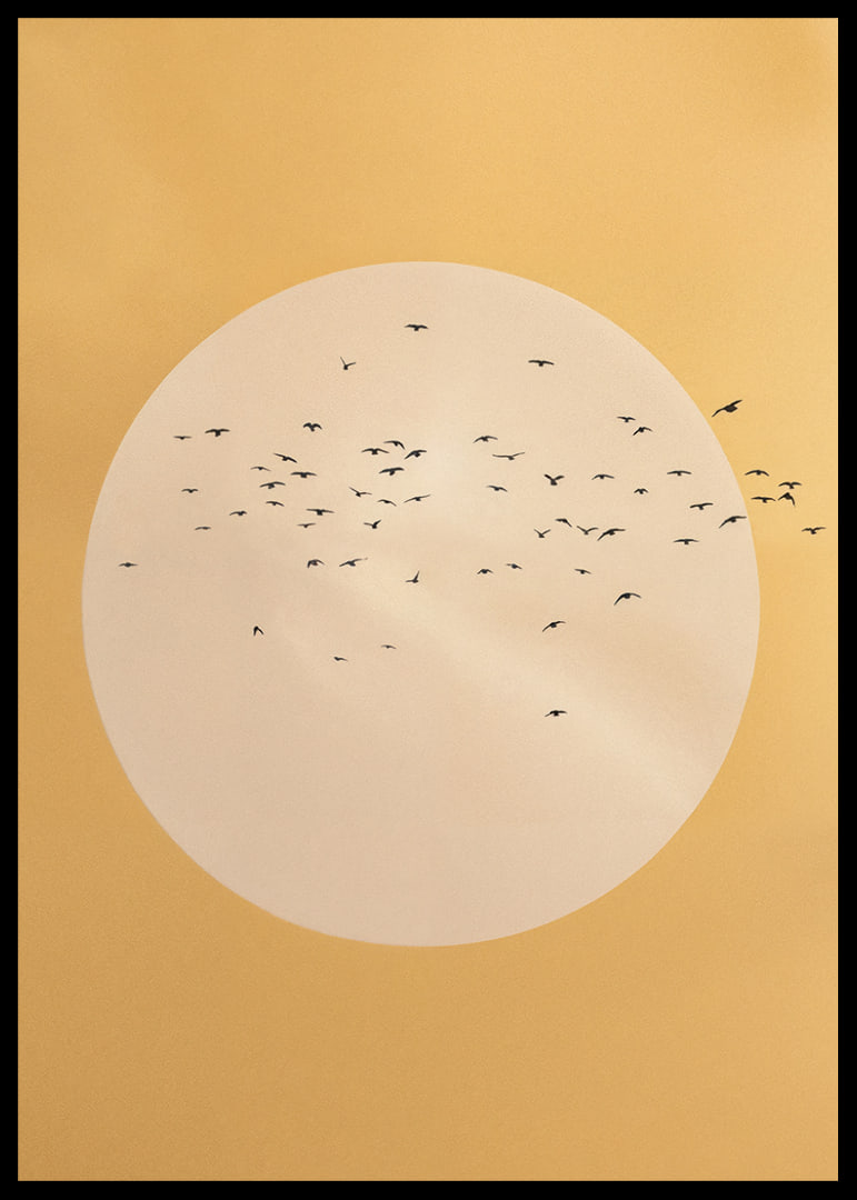 Birds soar in a golden sphere of tranquility and beauty.-12