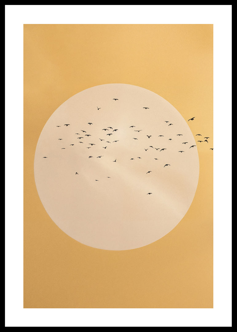 Birds soar in a golden sphere of tranquility and beauty.-12