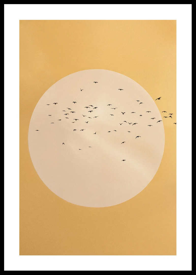 Birds soar in a golden sphere of tranquility and beauty.-12