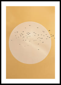 Linnud lendavad kuldses rahu ja ilu sfääris.-0