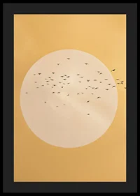 Birds soar in a golden sphere of tranquility and beauty.-4
