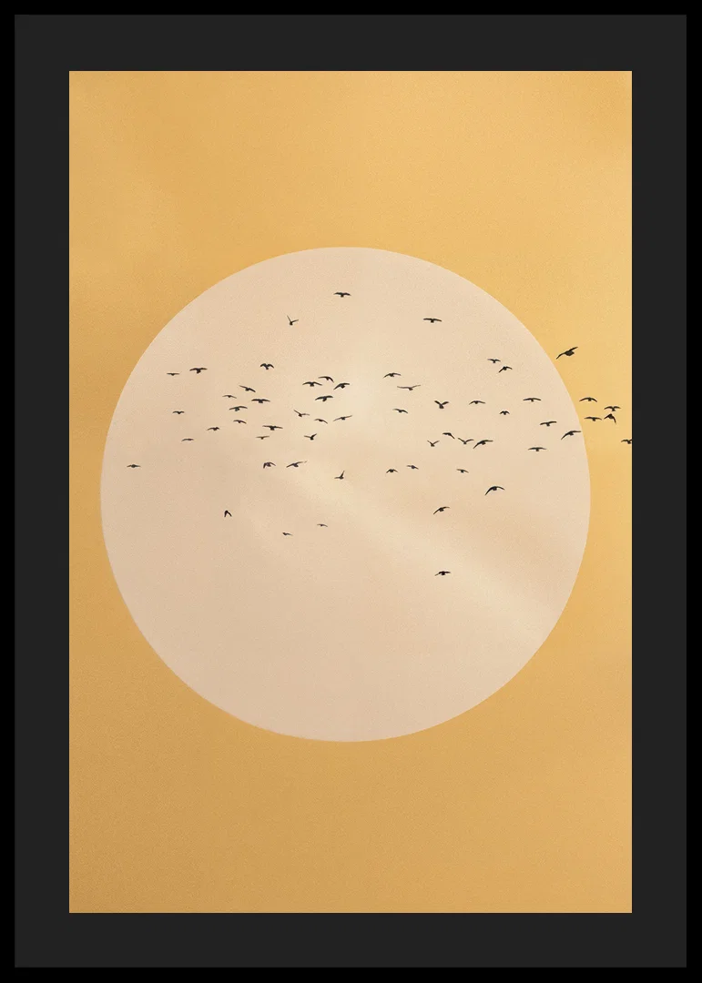 Birds soar in a golden sphere of tranquility and beauty.-12