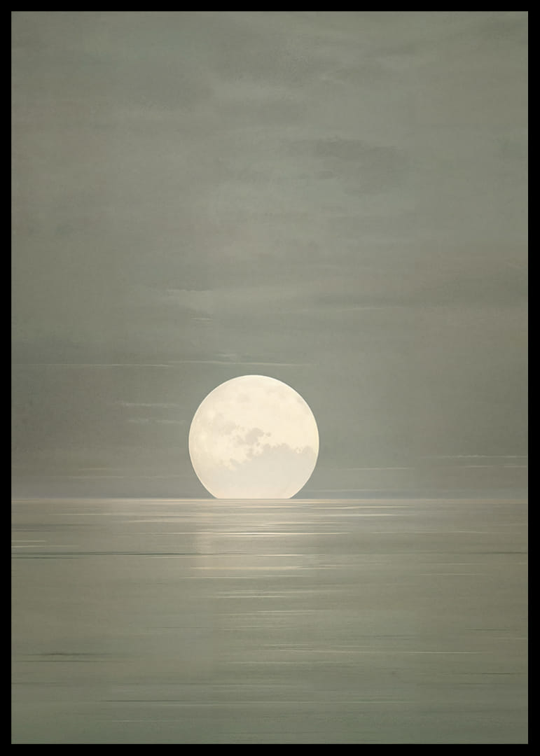 Kuu vaikne valgus peegeldub rahulikus vees.-12