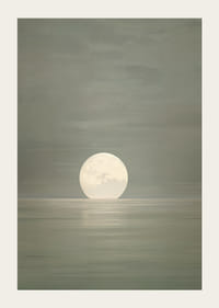 The moon's still light is reflected in the calm water.-3